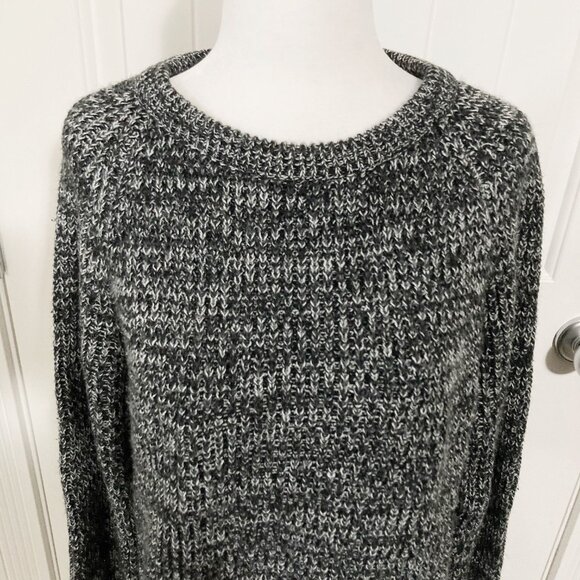 CLUB EUROPE Vintage grey black white blend thick knit sweater ~ SMALL MEDIUM - Picture 3 of 12